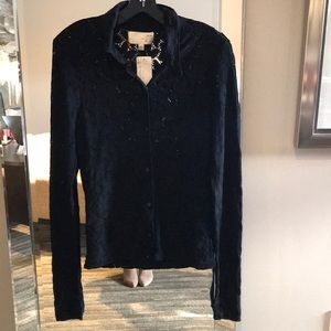 J.O.A. Button up lace blouse black XS Polo